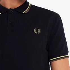 Guys Fred Perry Polo Navy / Waxyel / Milgr