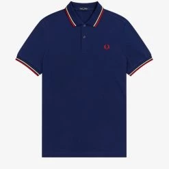 Fred Perry Polo French Navy / Wax Yellow / Washed Red Guys