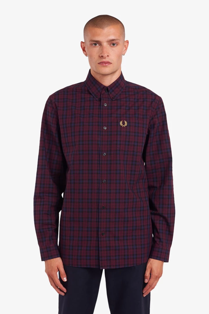 Fred Perry Winter Tartan Long Sleeve Mahogany (Last One, Size Small!) 4 Fred Perry Winter Tartan Long Sleeve Mahogany (Last One, Size Small!)