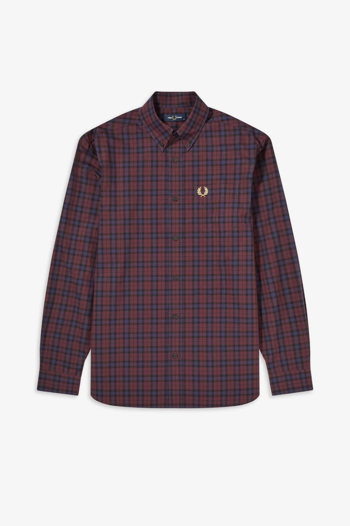 Fred Perry Winter Tartan Long Sleeve Mahogany (Last One, Size Small!) 5 Fred Perry Winter Tartan Long Sleeve Mahogany (Last One, Size Small!)