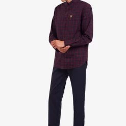 Fred Perry Winter Tartan Long Sleeve Mahogany (Last One, Size Small!) 11 Fred Perry Winter Tartan Long Sleeve Mahogany (Last One, Size Small!)