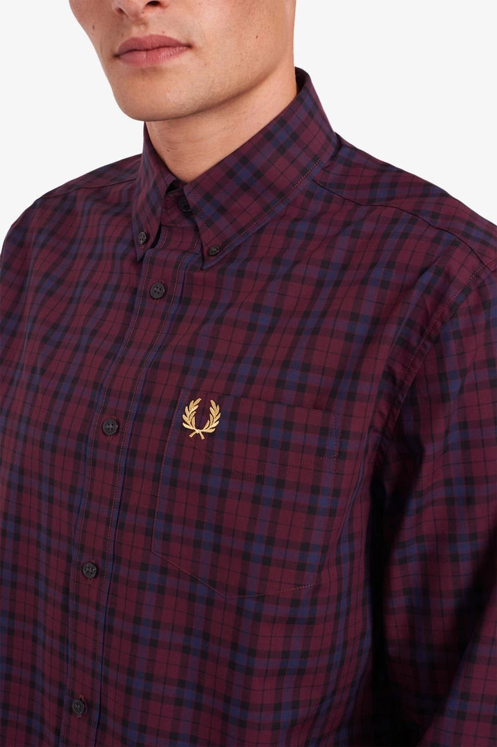 Fred Perry Winter Tartan Long Sleeve Mahogany (Last One, Size Small!) 3 Fred Perry Winter Tartan Long Sleeve Mahogany (Last One, Size Small!)