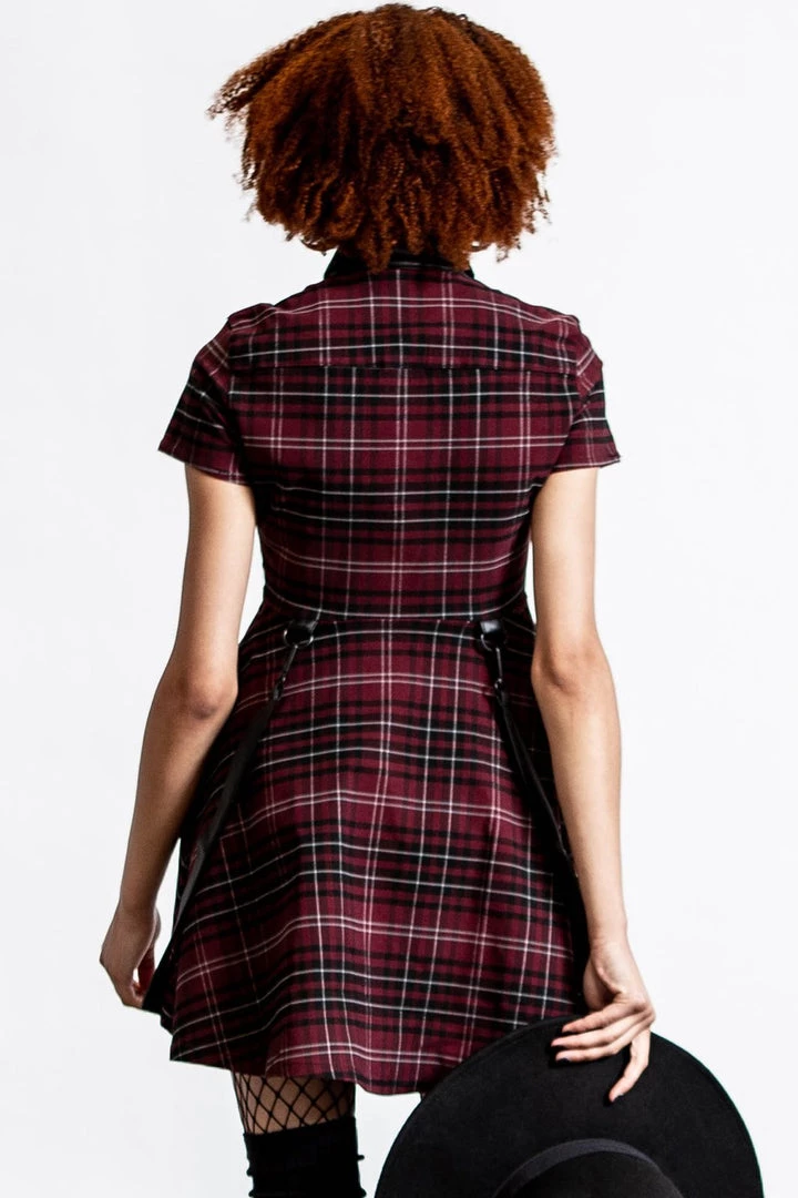 KillStar Menace Collar Dress Blood Red Plaid 5 KillStar Menace Collar Dress Blood Red Plaid