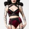 KillStar Mercy Lace Garter Belt Blood Red Gals