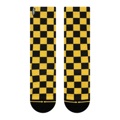 Merge4 Yellow Checkered Crew Socks