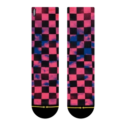 Merge4 Accessories Pink Checkered Crew Socks