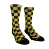 Merge4 Yellow Checkered Crew Socks