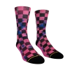 Merge4 Accessories Pink Checkered Crew Socks