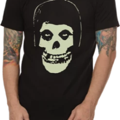 Band Merchandise Guys Misfits Fiend Skull Glow In The Dark Shirt