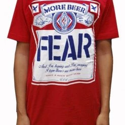 Band Merchandise Guys Fear More Beer Can Label Shirt