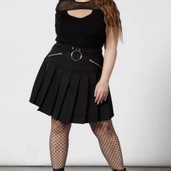 KillStar Gals No Lip Pleated O-Ring Skirt