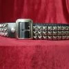 Ape Leather Accessories Pyramid Stud 3 Row Belt