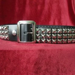 Ape Leather Accessories Pyramid Stud 3 Row Belt