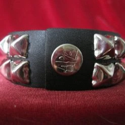 Ape Leather 2 Row Pyramid Stud Wristband