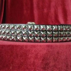 Ape Leather Accessories Pyramid Stud 3 Row Belt