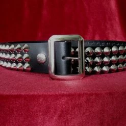 Ape Leather Cone Stud 3 Row Belt Accessories
