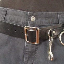 Ape Leather 9 Ring Black Leather Bondage Belt