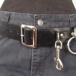 Ape Leather Accessories 5 Ring Black Leather Bondage Belt