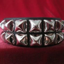 Ape Leather 2 Row Pyramid Stud Wristband