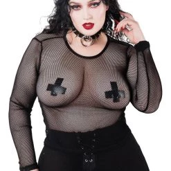 KillStar Gals Overkill Black Fishnet Top