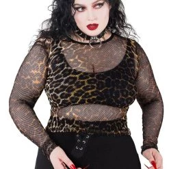 KillStar Overkill Leopard Fishnet Top Gals