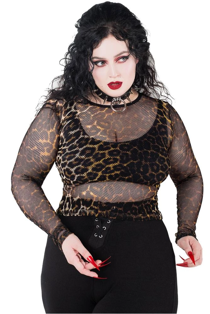 KillStar Overkill Leopard Fishnet Top Gals 4 KillStar Overkill Leopard Fishnet Top Gals