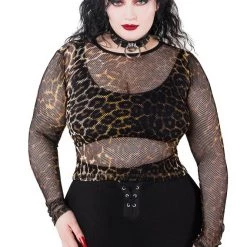 KillStar Overkill Leopard Fishnet Top Gals
