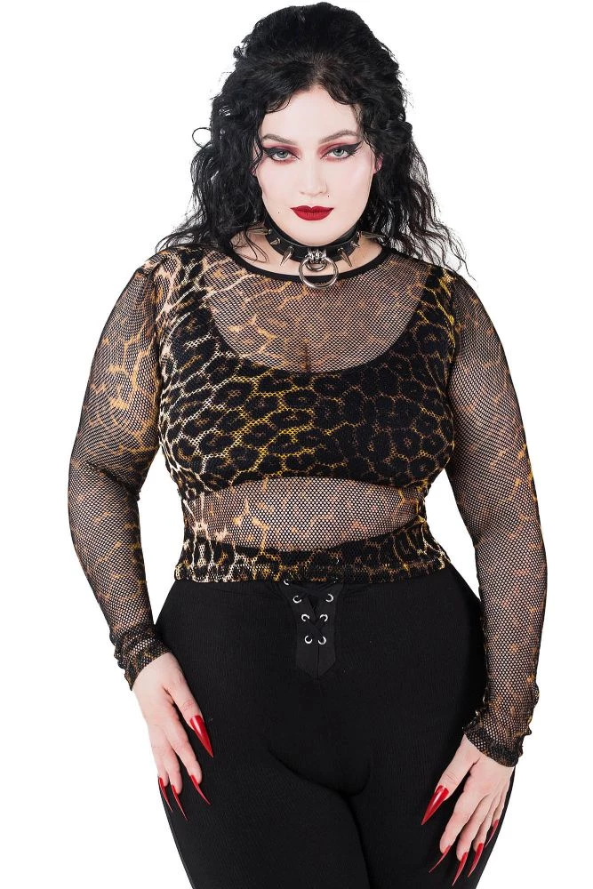 KillStar Overkill Leopard Fishnet Top Gals 3 KillStar Overkill Leopard Fishnet Top Gals