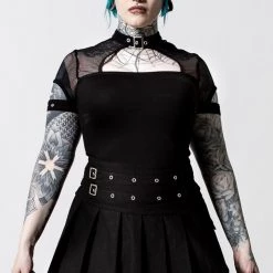 KillStar Parish Black Mesh Top