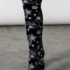 KillStar Gals Black Purr Off Knee-High Socks