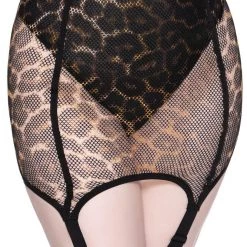 KillStar Gals Pussy Power Leopard Fishnet Skirt