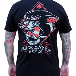 Black Market Art Company Tattoo Flash Panther Shirt