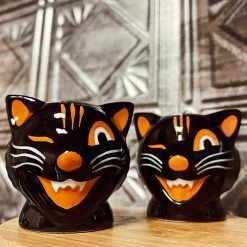 Sourpuss Black Cats Salt & Pepper Shaker Set