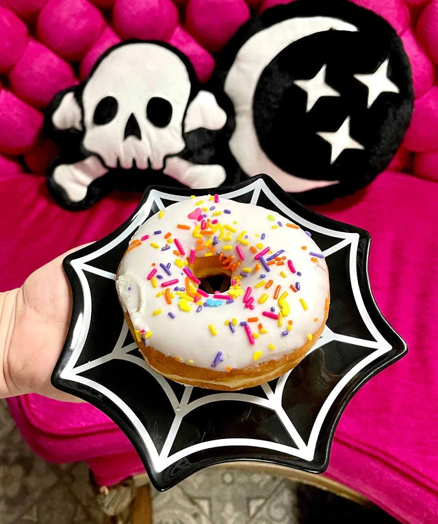 Sourpuss Housewares Spiderweb Dessert Plate 4 Sourpuss Housewares Spiderweb Dessert Plate