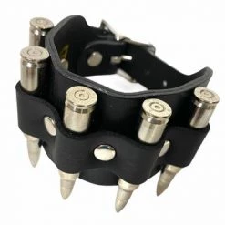 Funk Plus Silver Bullet Leather Wristband Accessories