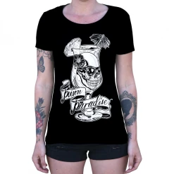 Black Market Art Company Poison Paradise Scoop Neck Tee Gals