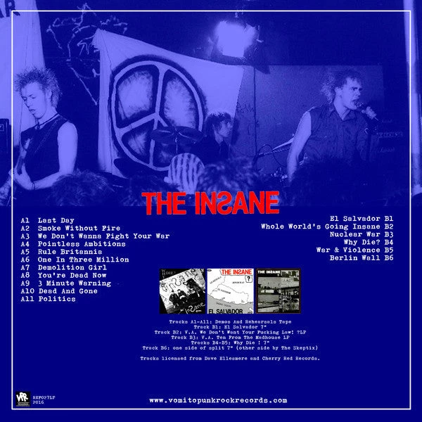 Vinyl Records The Insane - Demo 1981 & More LP 4 Vinyl Records The Insane - Demo 1981 & More LP