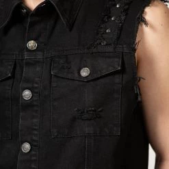 KillStar Guys Ruse Black Denim Vest (Unisex)