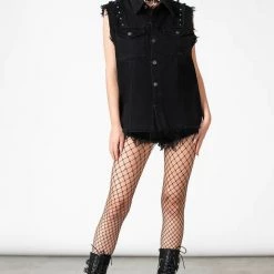 KillStar Guys Ruse Black Denim Vest (Unisex)