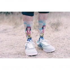 Merge4 Hula Gal Tattoo Flash Crew Socks