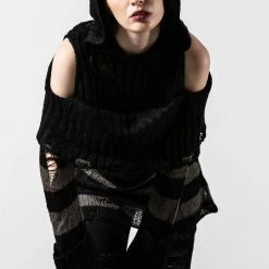 KillStar Shallow Grave Hooded Knit Sweater (Unisex) Gals