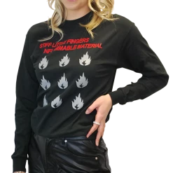 Band Merchandise Stiff Little Fingers Inflammable Material Long Sleeve Shirt Guys