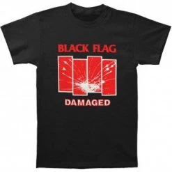 Band Merchandise Black Flag Damaged Shirt - Black