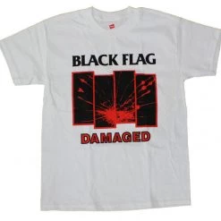 Band Merchandise Guys Black Flag Damaged Shirt - White