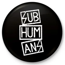 Band Merchandise Subhumans Font Button Pins