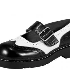 T.U.K. Black & White Brogue Mary Janes