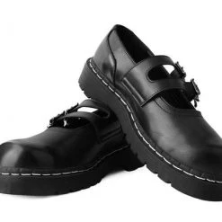 T.U.K. Black 2-Skull Buckle Mary Jane Gals 10 T.U.K. Black 2-Skull Buckle Mary Jane Gals