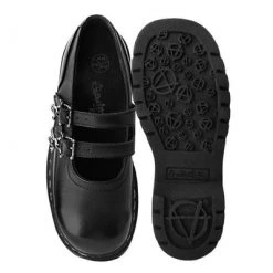 T.U.K. Black 2-Skull Buckle Mary Jane Gals 11 T.U.K. Black 2-Skull Buckle Mary Jane Gals