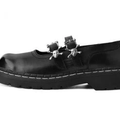 T.U.K. Black 2-Skull Buckle Mary Jane Gals 12 T.U.K. Black 2-Skull Buckle Mary Jane Gals