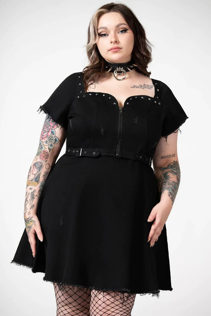 KillStar Time Out Denim Zip Dress Gals 8 KillStar Time Out Denim Zip Dress Gals